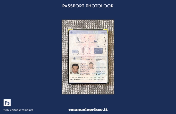 modello di aspetto fotografico del passaporto della Georgia in stile verificato